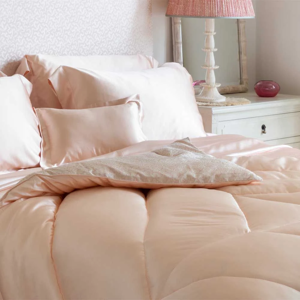 Rose Pink Silk Duvet Cover
