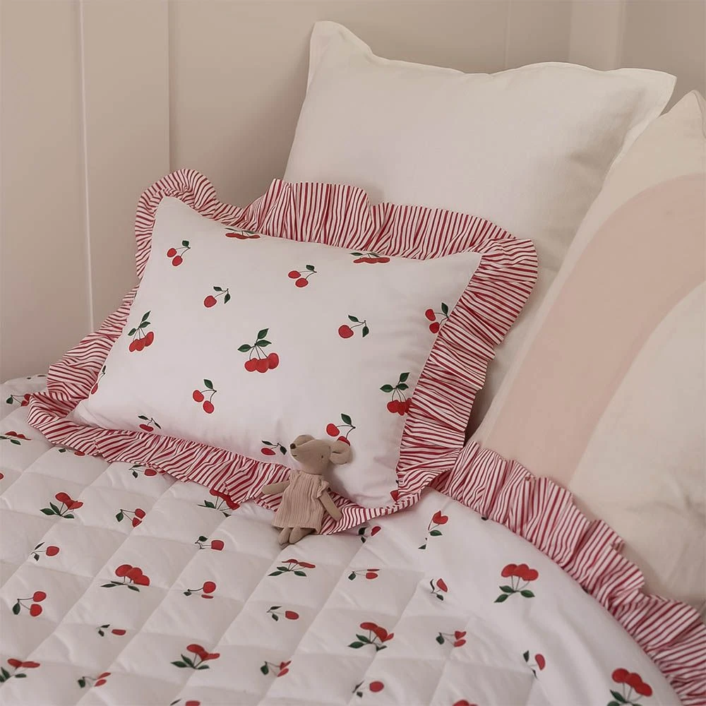 Evie & Skye Ruffled Cherry Quilt And Pillow Set - Image 2