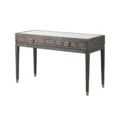 Pascal Glass Top Dressing Table - Brown