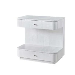 Cabo Bedside Table With Carrara Stone Top