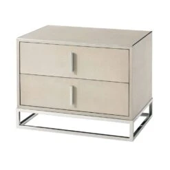 Theodore Alexander Blain Bedside Table - Overcast Shagreen