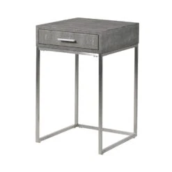 Shagreen Side Table With Drawer