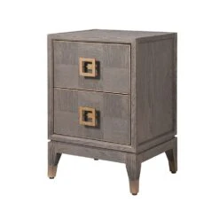 Pascal 2-Drawer Bedside Table - Brown