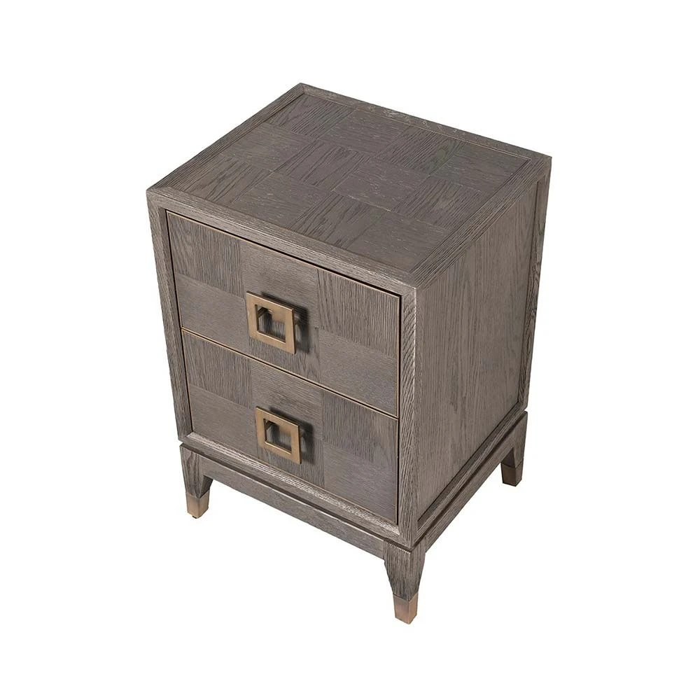 Pascal 2-Drawer Bedside Table - Brown - Image 2