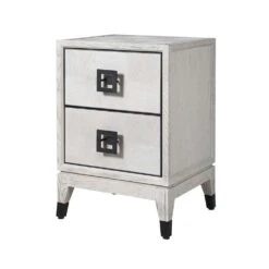 Pascal 2-Drawer Bedside Table - White